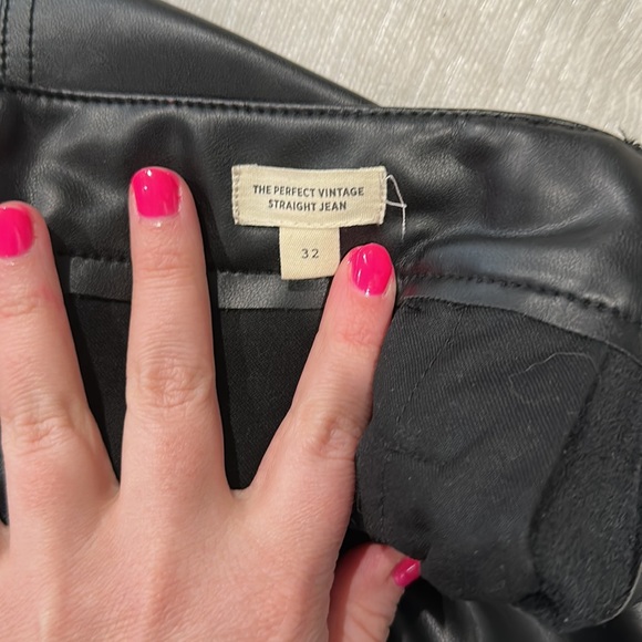 NWT Madewell perfect straight vintage jean: faux leather - Picture 4 of 5